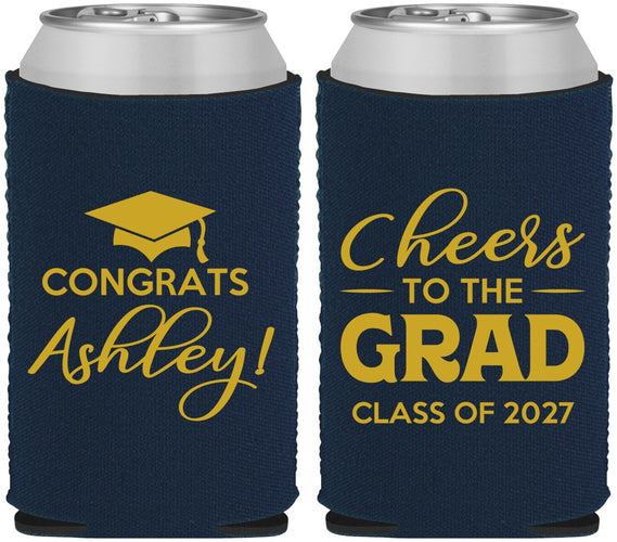 Custom Graduation Neoprene Can Coolers - Class Of 2027 Cheers Grad | 130020