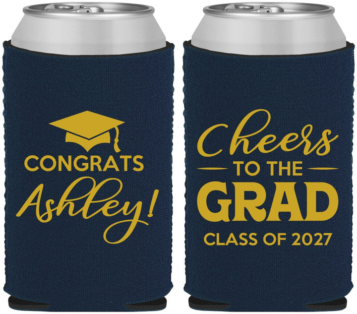 Custom Graduation Neoprene Can Coolers - Class Of 2027 Cheers Grad | 130020