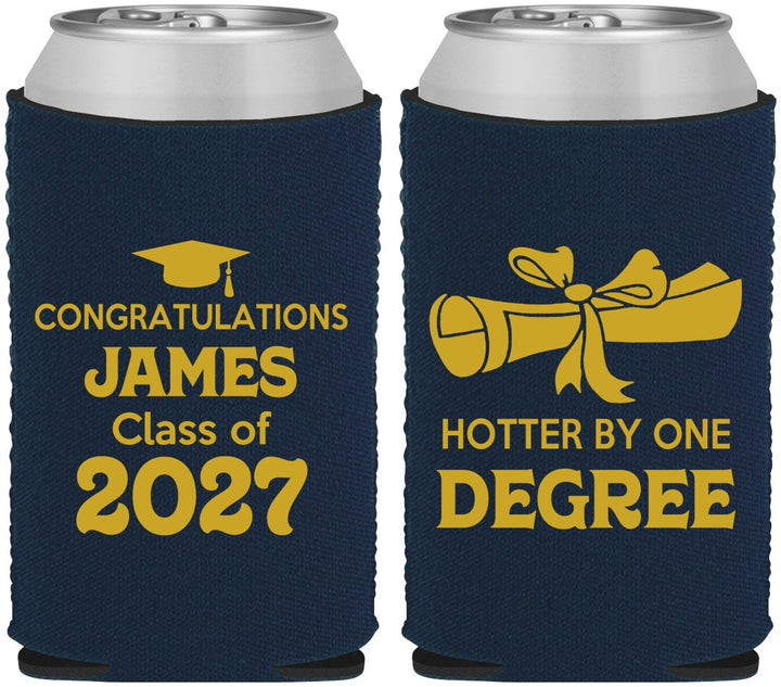 Custom Graduation Neoprene Can Coolers - Class Of 2027 Hotter Degree | 130022