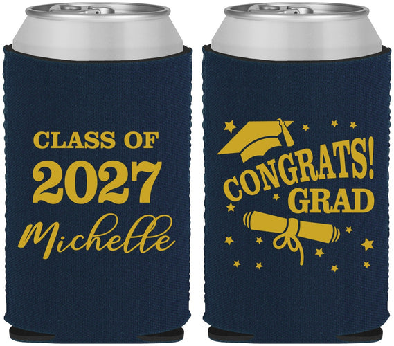 Custom Graduation Neoprene Can Coolers - Class Of 2027 Congrats | 130027