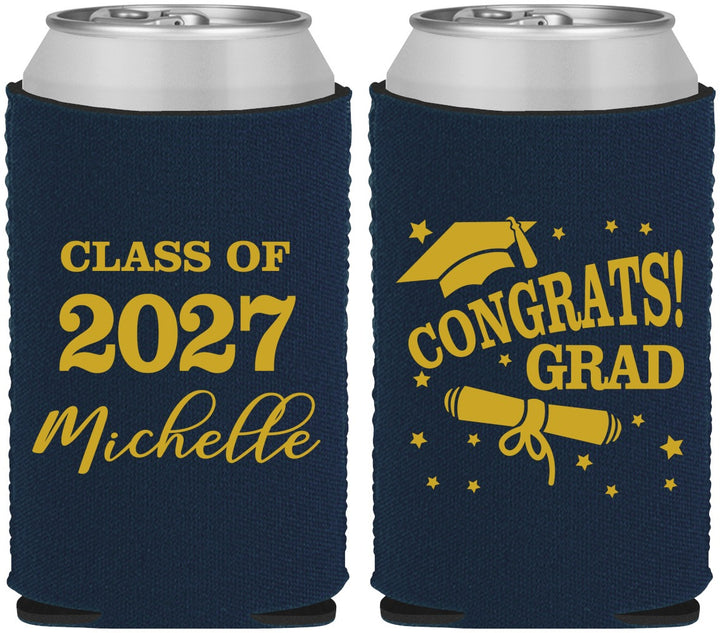 Custom Graduation Neoprene Can Coolers - Class Of 2027 Congrats | 130027
