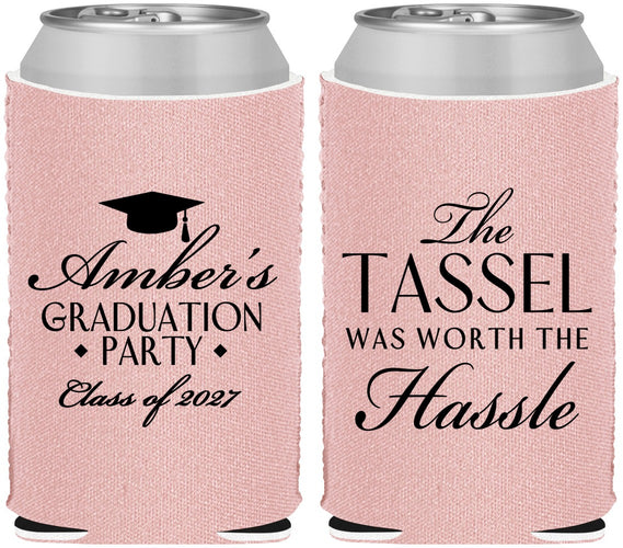 Custom Graduation Neoprene Can Coolers - Class Of 2027 Tassel Hassel | 130030