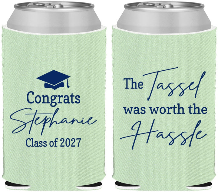 Custom Graduation Neoprene Can Coolers - Class Of 2027 Tassel Hassel | 130031