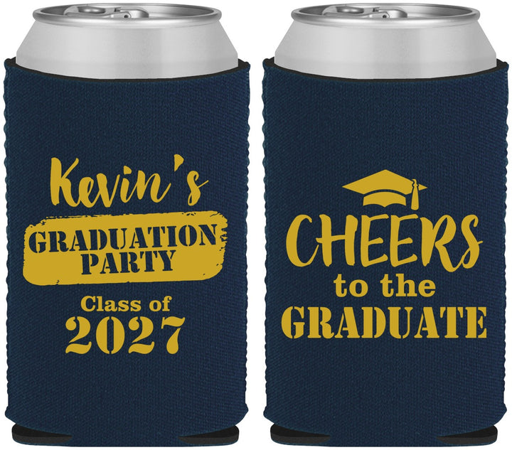 Custom Graduation Neoprene Can Coolers - Class Of 2027 Cheers Graduate | 130034