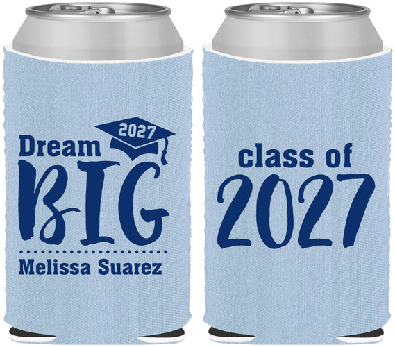 Custom Graduation Neoprene Can Coolers - Class Of 2027 Dream Big | 130038