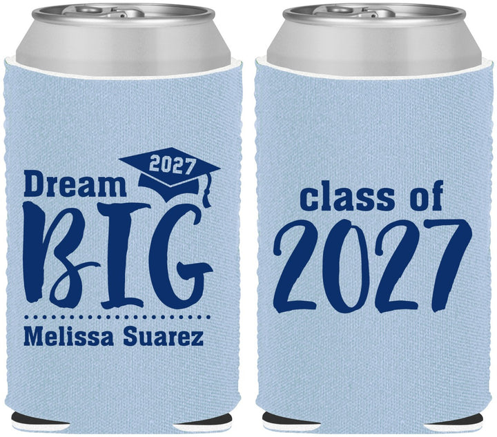 Custom Graduation Neoprene Can Coolers - Class Of 2027 Dream Big | 130038