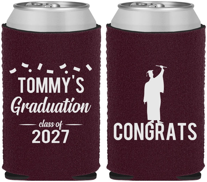 Custom Graduation Neoprene Can Coolers - Class Of 2027 Congrats | 130046