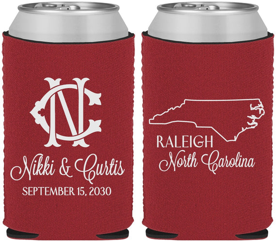Custom Wedding Neoprene Can Coolers - North Carolina | 132