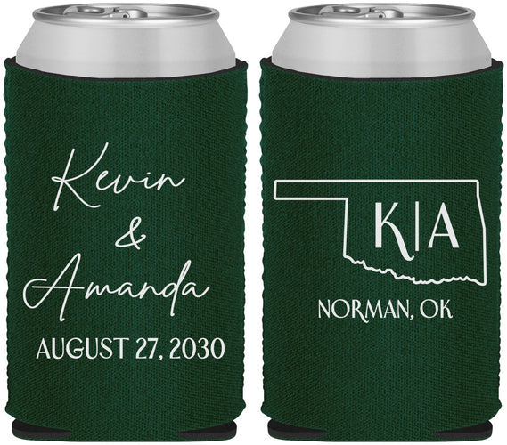 Custom Wedding Neoprene Can Coolers - Oklahoma | 135