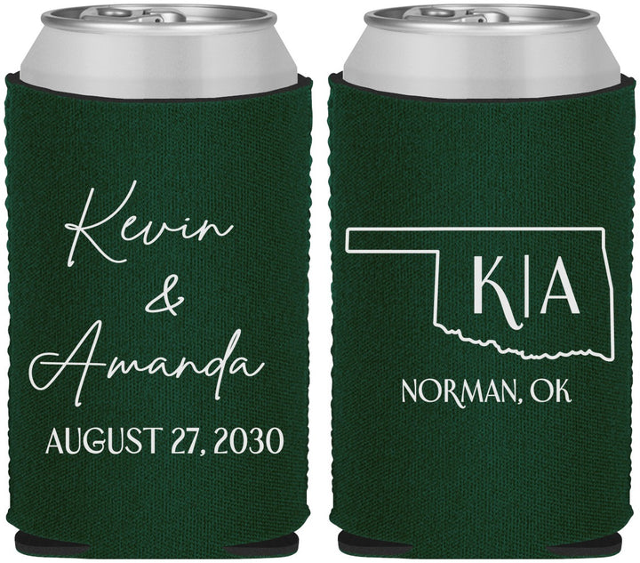 Custom Wedding Neoprene Can Coolers - Oklahoma | 135