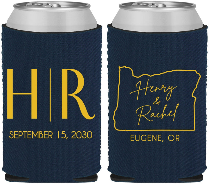 Custom Wedding Neoprene Can Coolers - Oregon | 136