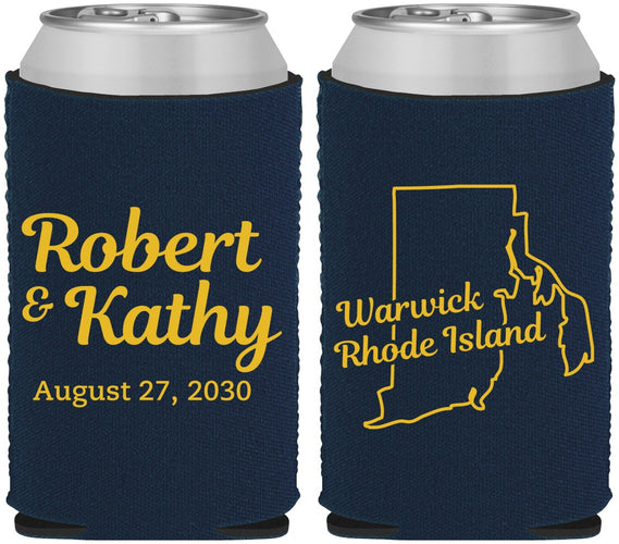 Custom Wedding Neoprene Can Coolers - Rhode Island | 138