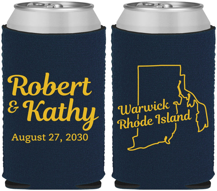 Custom Wedding Neoprene Can Coolers - Rhode Island | 138