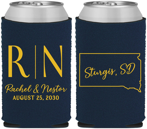 Custom Wedding Neoprene Can Coolers - South Dakota | 140