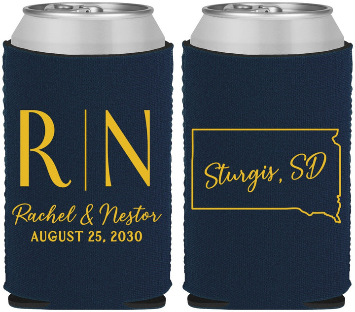 Custom Wedding Neoprene Can Coolers - South Dakota | 140