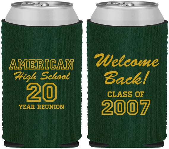 Custom Class Reunion Neoprene Can Coolers - Class Of 2007 20 Year | 140001