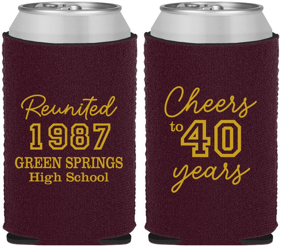 Custom Class Reunion Neoprene Can Coolers - Class Of 1987 40 Year | 140003