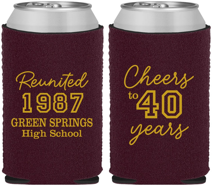Custom Class Reunion Neoprene Can Coolers - Class Of 1987 40 Year | 140003