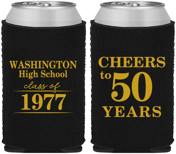 Custom Class Reunion Neoprene Can Coolers - Class Of 1977 50 Year | 140004