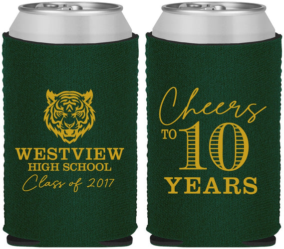 Custom Class Reunion Neoprene Can Coolers - Class Of 2017 10 Year | 140005