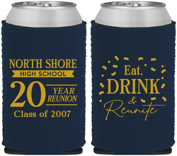 Custom Class Reunion Neoprene Can Coolers - Class Of 2007 20 Year | 140006