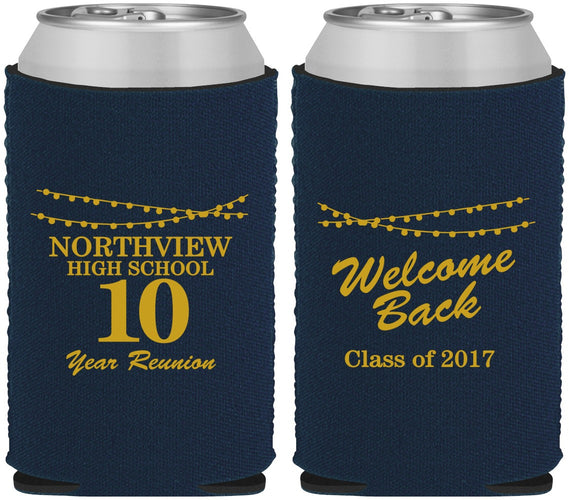 Custom Class Reunion Neoprene Can Coolers - Class Of 2017 10 Year | 140010