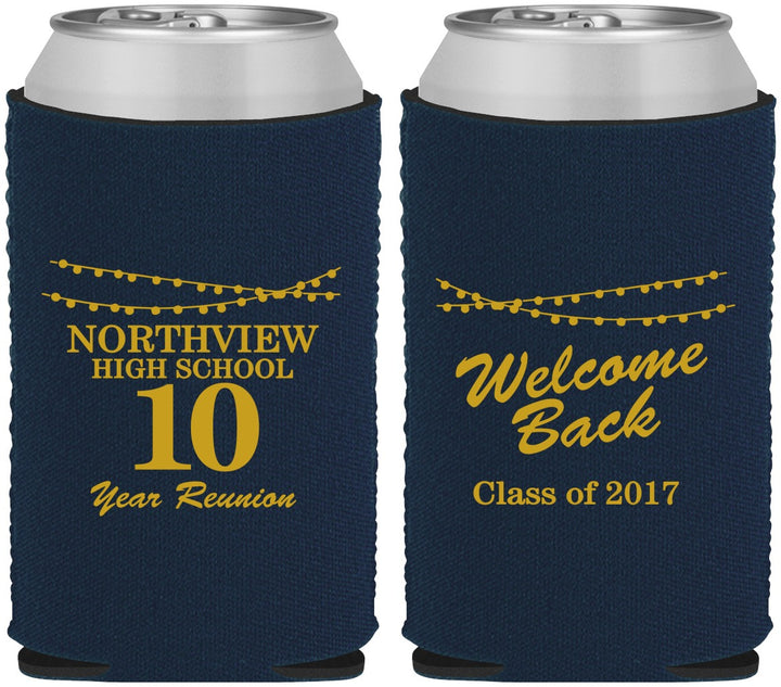 Custom Class Reunion Neoprene Can Coolers - Class Of 2017 10 Year | 140010