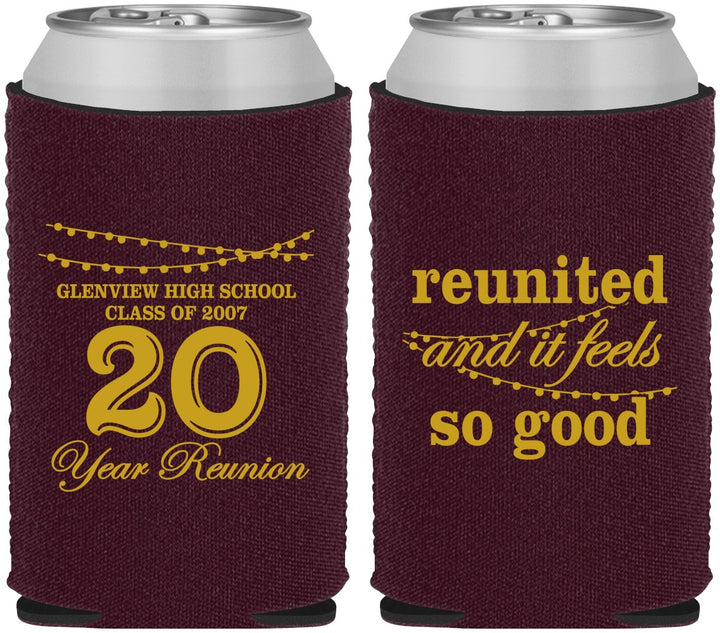 Custom Class Reunion Neoprene Can Coolers - Class Of 2007 20 Year | 140011