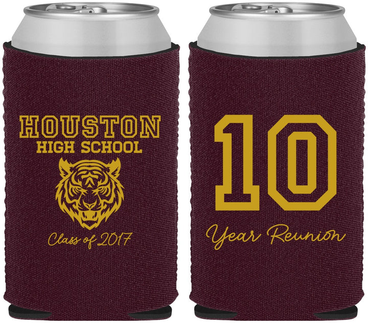 Custom Class Reunion Neoprene Can Coolers - Class Of 2017 10 Year | 140015