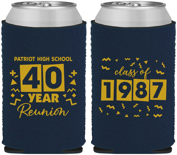 Custom Class Reunion Neoprene Can Coolers - Class Of 1987 40 Year | 140018