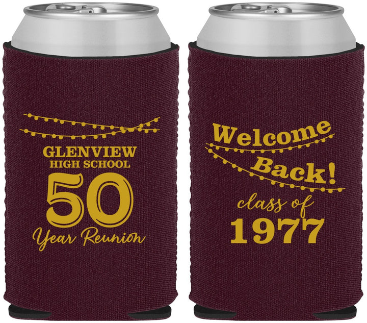 Custom Class Reunion Neoprene Can Coolers - Class Of 1977 50 Year | 140019