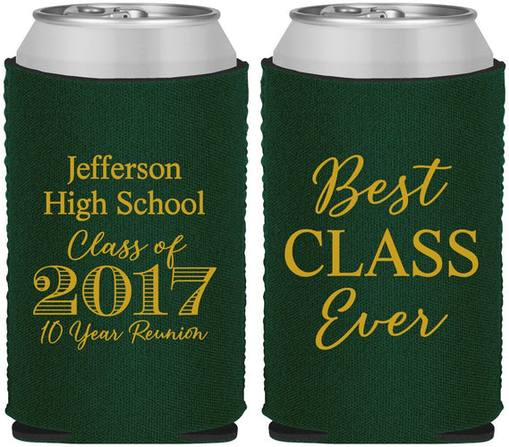 Custom Class Reunion Neoprene Can Coolers - Class Of 2017 10 Year | 140025