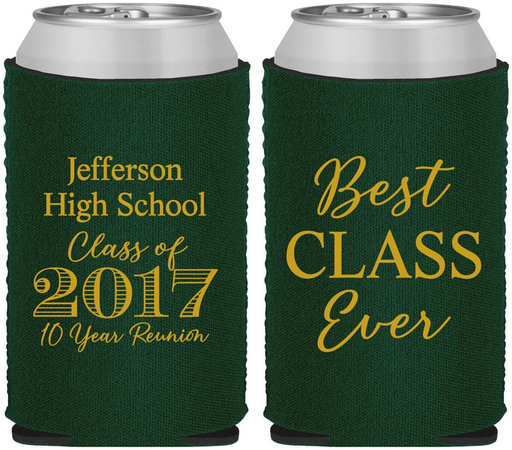 Custom Class Reunion Neoprene Can Coolers - Class Of 2017 10 Year | 140025