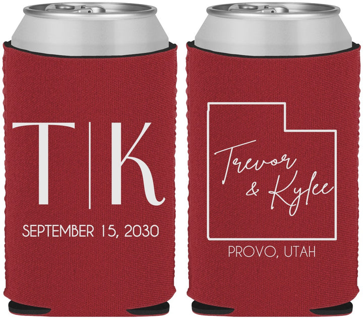 Custom Wedding Neoprene Can Coolers - Utah | 143