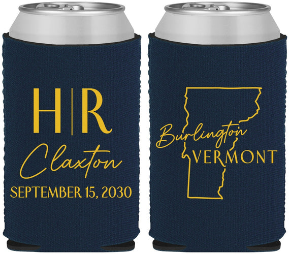 Custom Wedding Neoprene Can Coolers - Vermont | 144