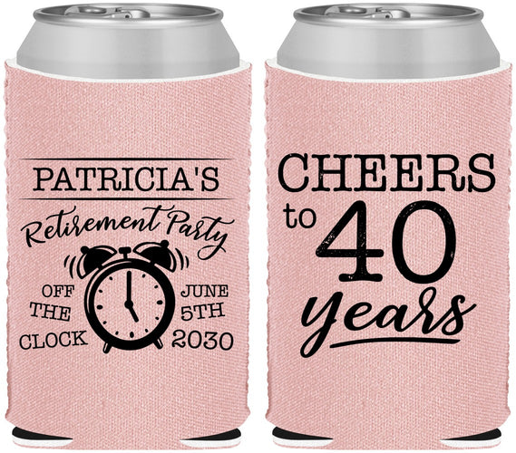 Custom Retirement Neoprene Can Coolers - Off The Clock | 150000