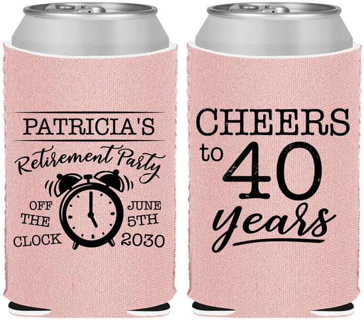 Custom Retirement Neoprene Can Coolers - Off The Clock | 150000