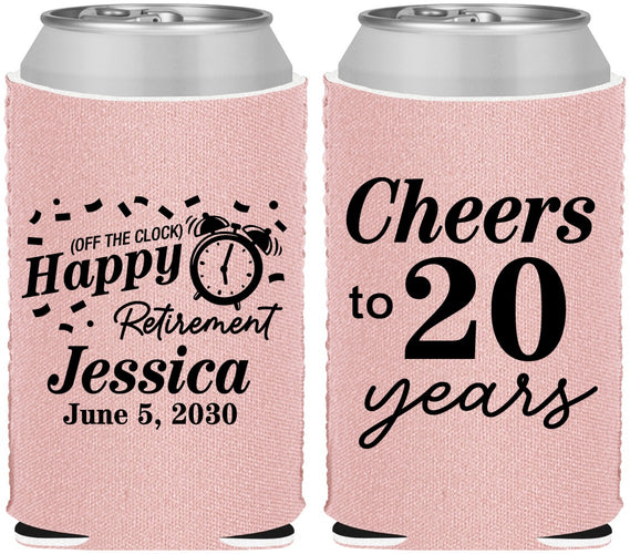 Custom Retirement Neoprene Can Coolers - Off The Clock | 150001
