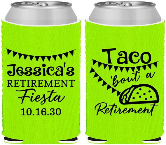 Custom Retirement Neoprene Can Coolers - Taco Bout A Retirement | 150002