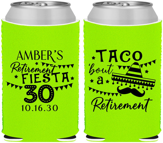 Custom Retirement Neoprene Can Coolers - Taco Bout A Retirement | 150003