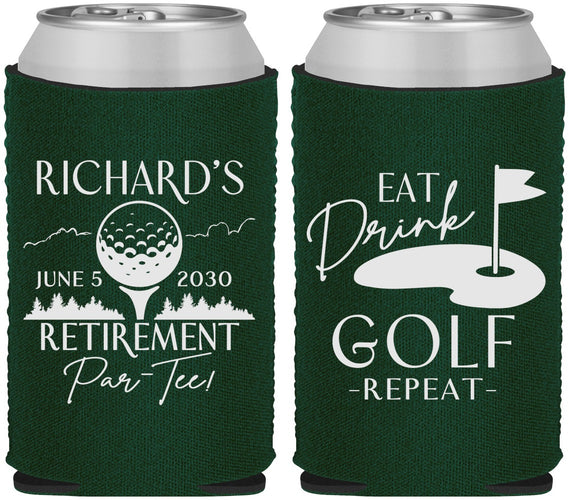 Custom Retirement Neoprene Can Coolers - Eat Drink Golf Repeat | 150006