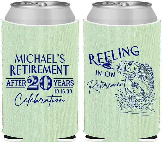 Custom Retirement Neoprene Can Coolers - Fishing Reeling In | 150007
