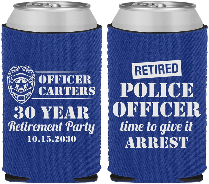 Custom Retirement Neoprene Can Coolers - Police Officer | 150010