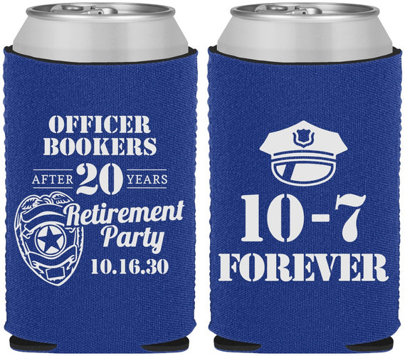 Custom Retirement Neoprene Can Coolers - Police Officer | 150012