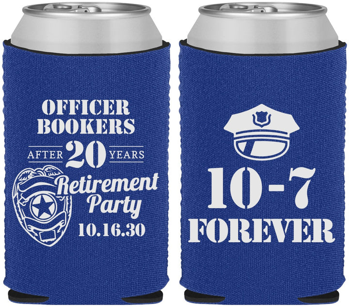 Custom Retirement Neoprene Can Coolers - Police Officer | 150012