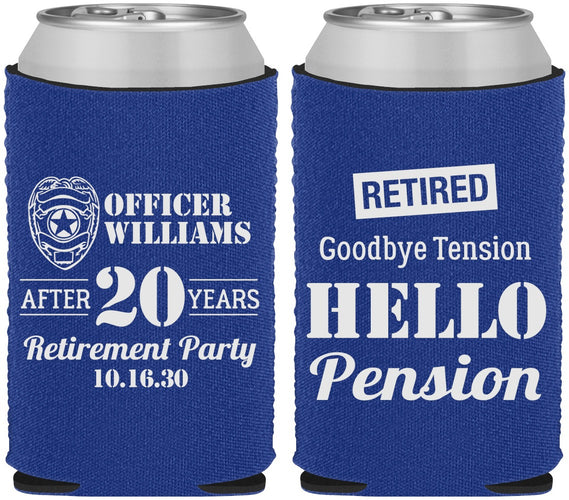 Custom Retirement Neoprene Can Coolers - Police Officer | 150013