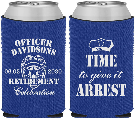 Custom Retirement Neoprene Can Coolers - Police Officer | 150014