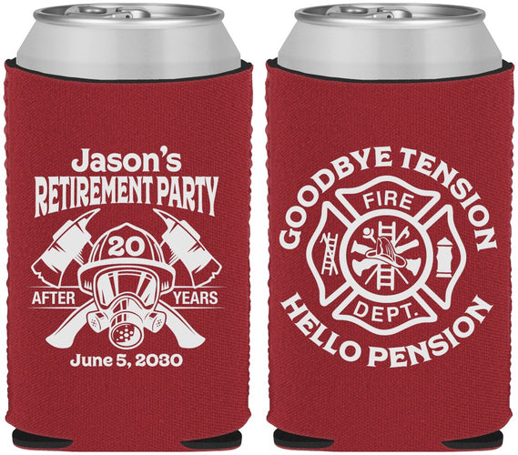 Custom Retirement Neoprene Can Coolers - Firefighter | 150015
