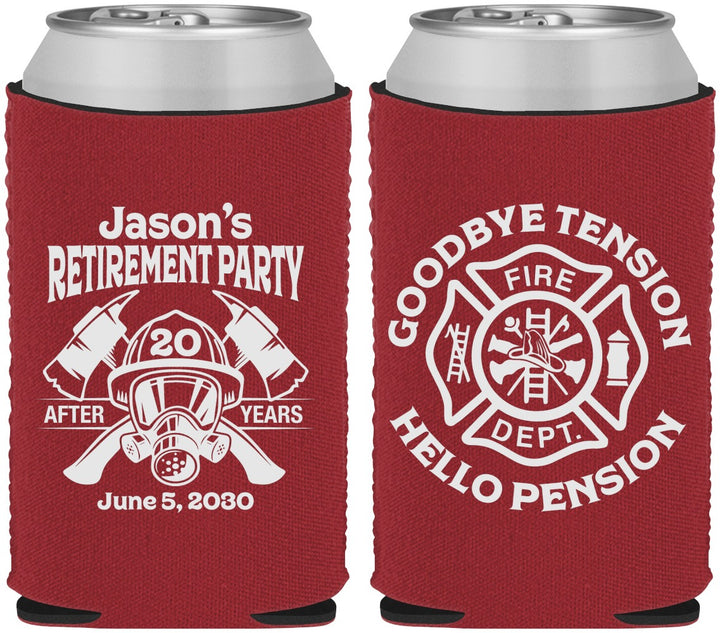 Custom Retirement Neoprene Can Coolers - Firefighter | 150015
