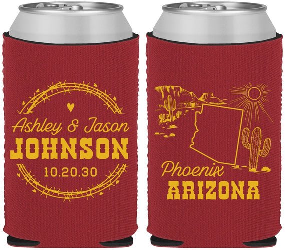 Custom Wedding Neoprene Can Coolers - Arizona | 152